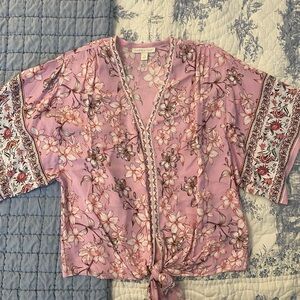 Chelsea & Violet Floral Tie Blouse